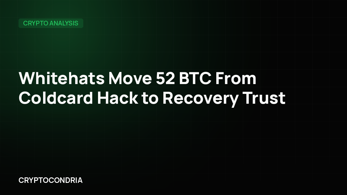 Whitehats Move 52 BTC From Coldcard Hack to Recovery Trust